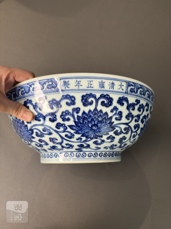 清雍正青花缠枝花卉纹大碗-多宝古瓷宝典